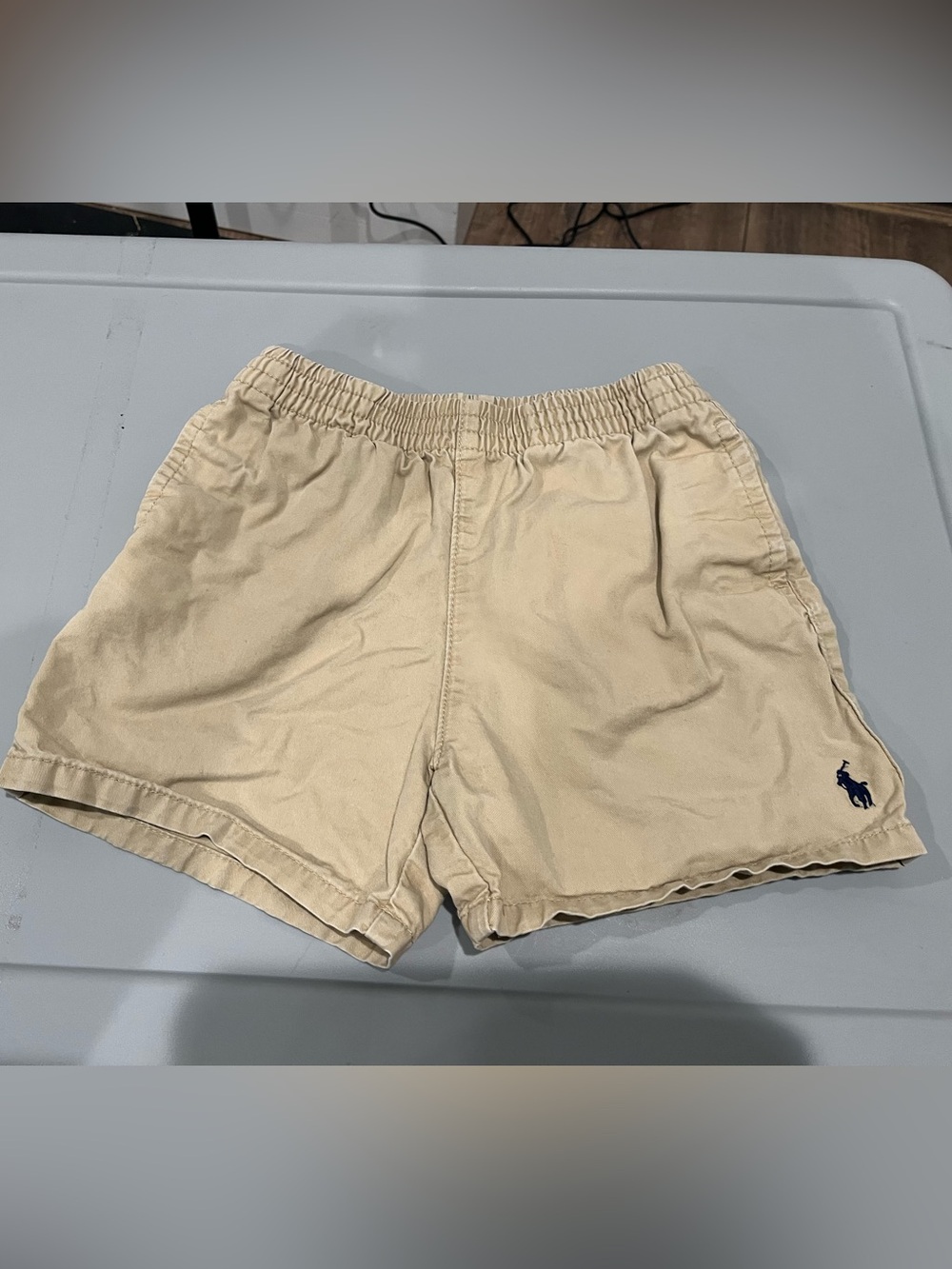 Ralph Lauren Tan Kids Shorts with Navy Pony